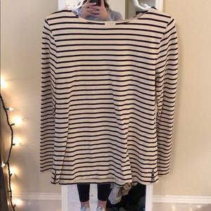Striped J crew factory long sleeve top